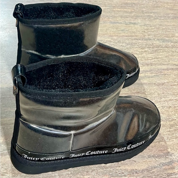 Juicy Couture clear rubber ankle boots with black faux fur - Picture 4 of 13